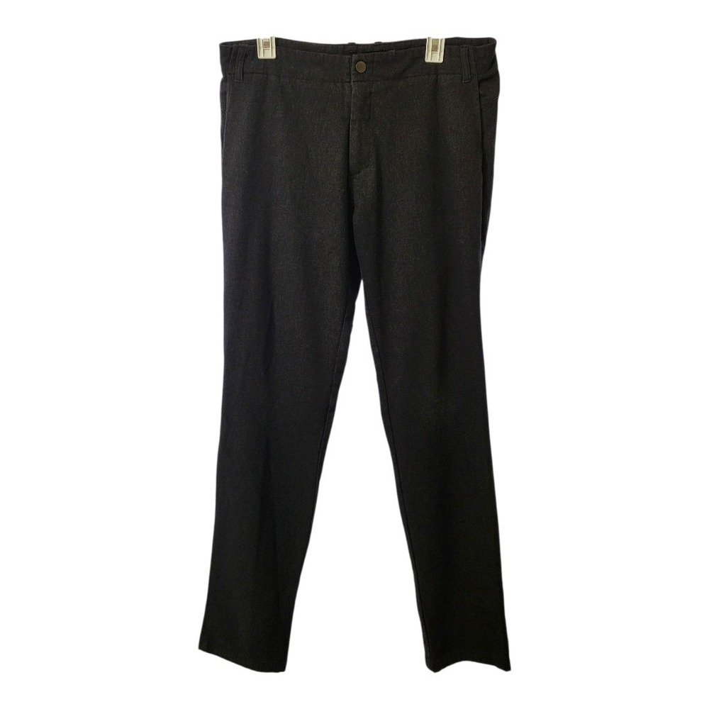 Betabrand Men's Dress Pants 34x34 Charcoal Gray Stretch Work Travel Style‎